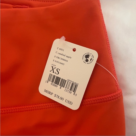 NWT Free People Hearts Aflutter Legging FP Movement Ruffle Detail Red Pink - Picture 9 of 16